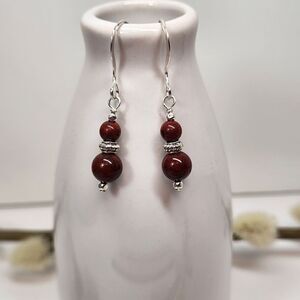 Brecciated Jasper Handmade Earrings on Sterling Silver French Earwires